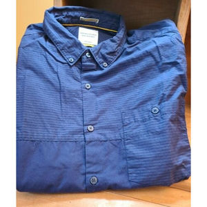 Denim & Flower Mens XL Slim Fit Ricky Singh Navy Short Sleeve Button Up